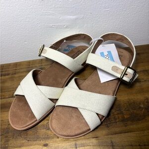 New Toms Off-White Strappy Sandals
